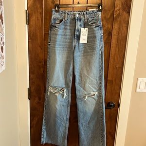 Zara high rise wide leg jeans size 4
